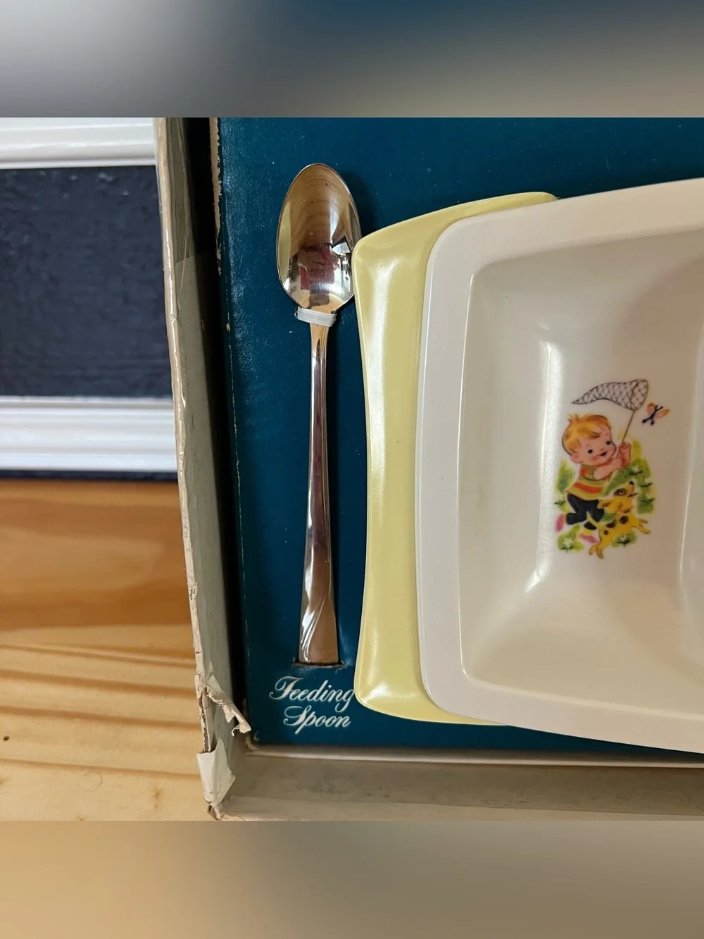 Vintage G.E. Heat N Serve Baby Dish Feeding and Training Set